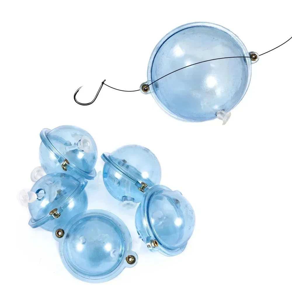 Flotteur de pêche en plastique ABS, perle transparente, Surface à bulles creuses, coulée, accessoires de pêche en plein air, 5 pièces/ensemble