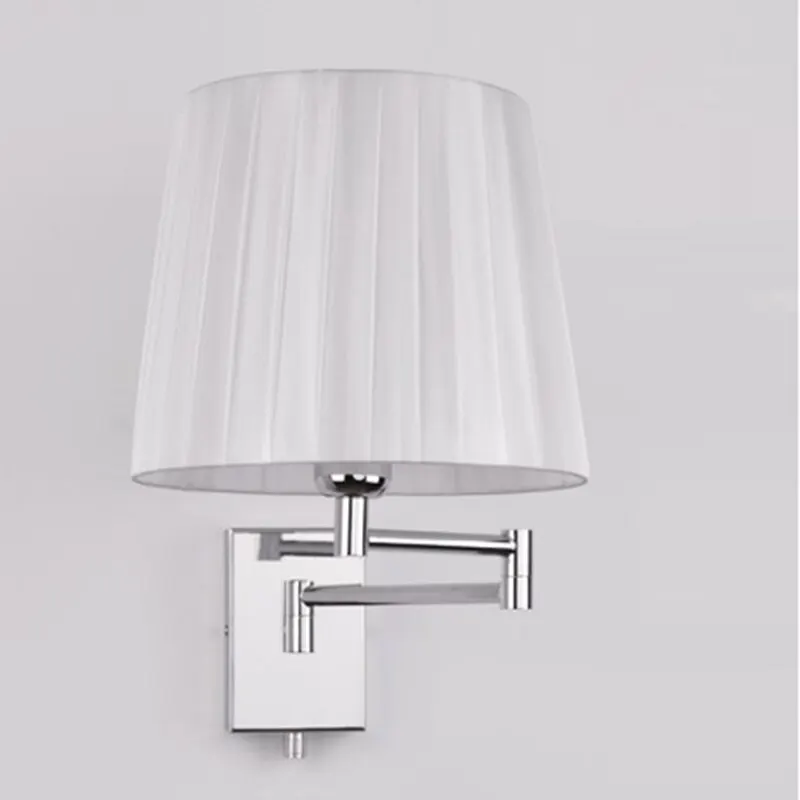 Modern Brief Wall Lamp American Personality Lighting Fabric Lampshape Wall Lamp Bedroom Bedside E27 Bulb Light