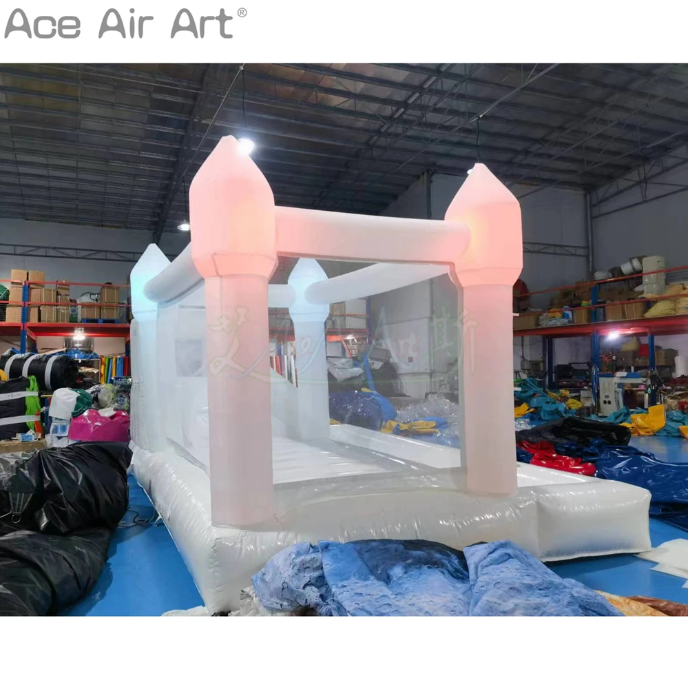 Door to Door Wedding Bouncer Inflatable Party Jumper Bouncy Event Trampoline with RGB Lights for Business Rental by Ace Air Art