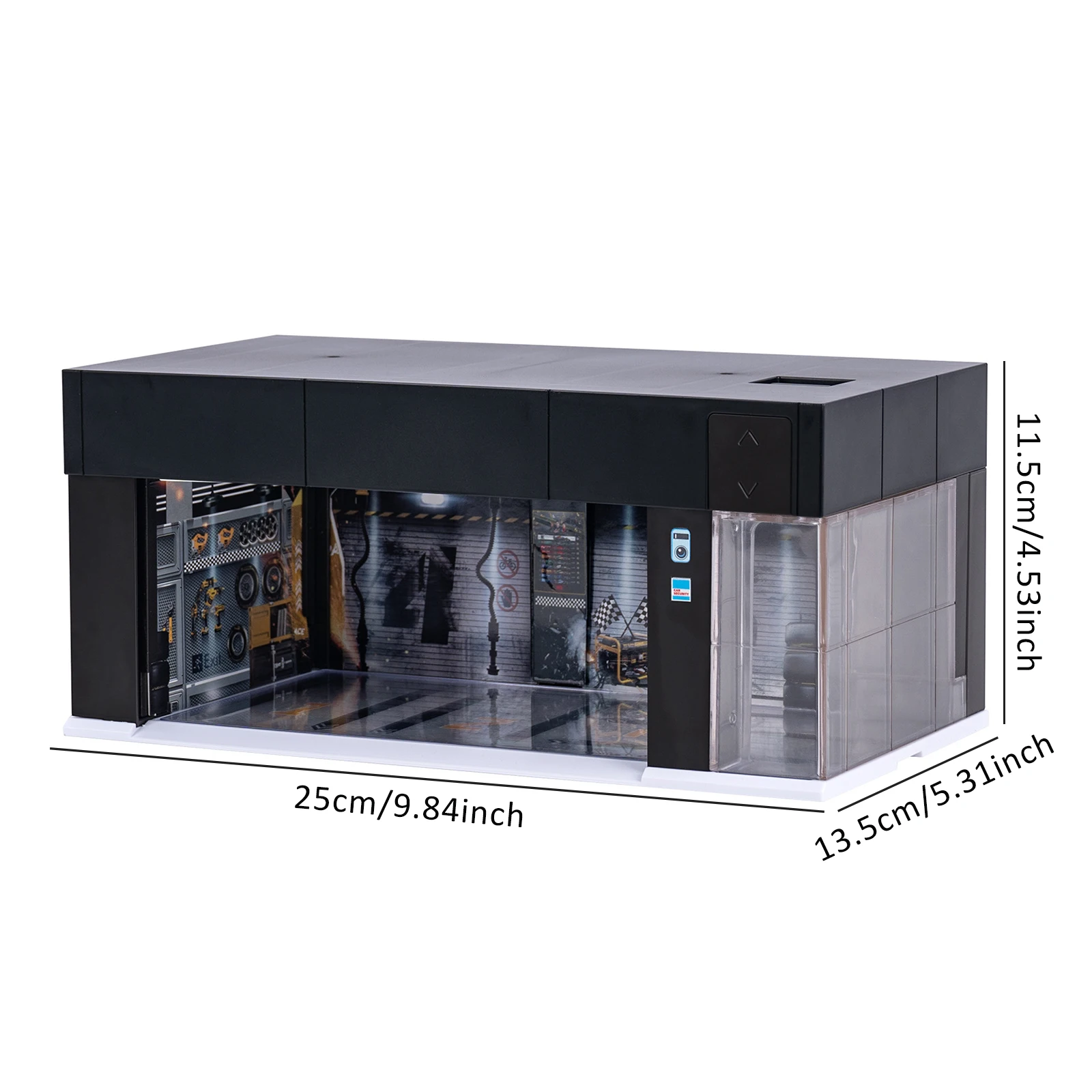 حافظة عرض مشهد موقف السيارات المضاءة لعام 1/64 للأرقام-قطعة مركزية للطاولة نموذج قابل للجمع علبة عرض جراج ركن السيارة #6