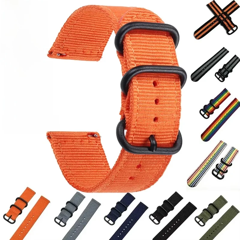 18 24mm 22mm 20mm bracelet de Sport de montre en Nylon tissé pour Samsung Galaxy 7 6 4 5 Gear S3 Classic Active 2 pour bracelet en tissu Amazfit