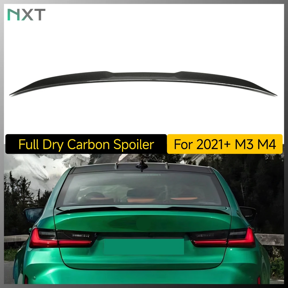 نمط المنافسة M3 لسيارات BMW 2021 + M3 G80 M4 G82 سلسلة 3 4 G20 G22 أجنحة سبويلر خلفية من ألياف الكربون الجافة الحقيقية
