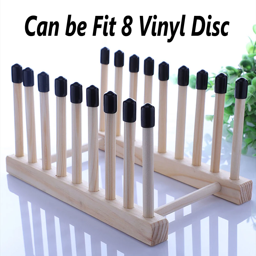 HiFi LP บันทึกไวนิลชั้นเก็บไม้ Pine ผู้ถือขาตั้งจอแสดงผลจาน Drying Rack Disc Disk ฐานคงที่