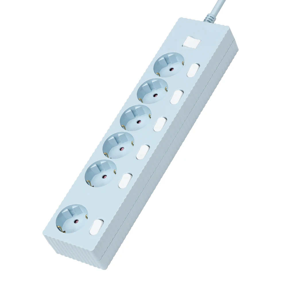 Wave multi-tap individual power-saving and load-blocking multi-outlet 6 pieces 1.5m