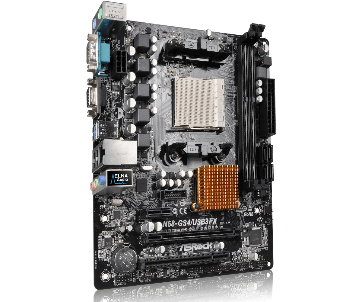 소켓 AM3 + /AM3 마더보드 Asrock N68-GS4/USB3 FX R1.0 마더보드, 2xDDR 16G USB 3.1 마이크로 ATX, AMD Phenom II X6 X4 X3 X2 용