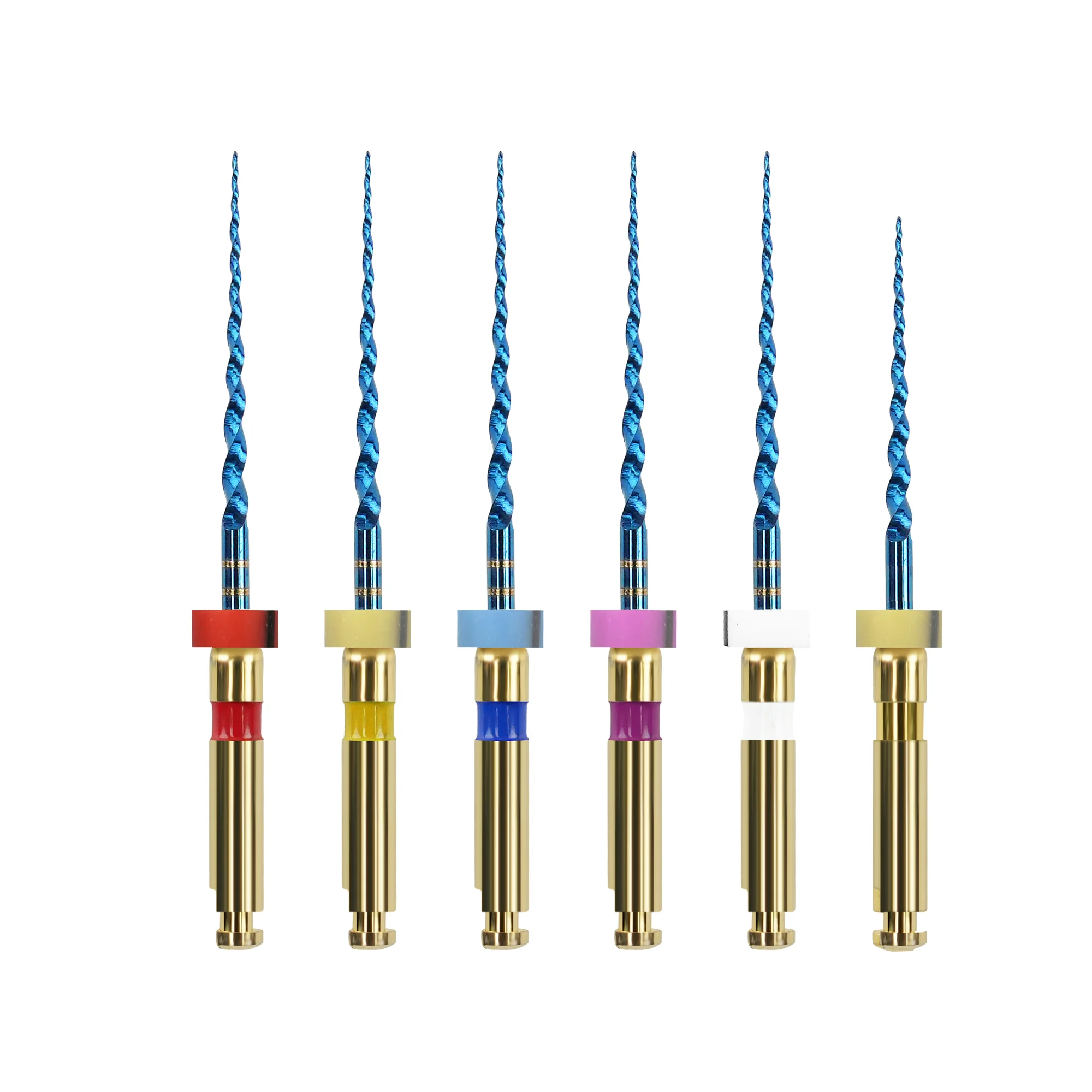 TJDent 6Pcs/Box Dental Blue Files Forward Rotation NiTi File for Endodontic Treatment Dentistry Root Canal Materials Tools