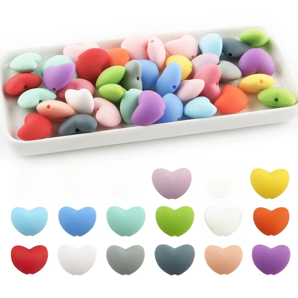 10 Stuks Hot Heart Siliconen Kralen Losse Charme Kraal Diy Ketting Armband Handgemaakte Accessoires Voor Sieraden Maken - afbeelding 2