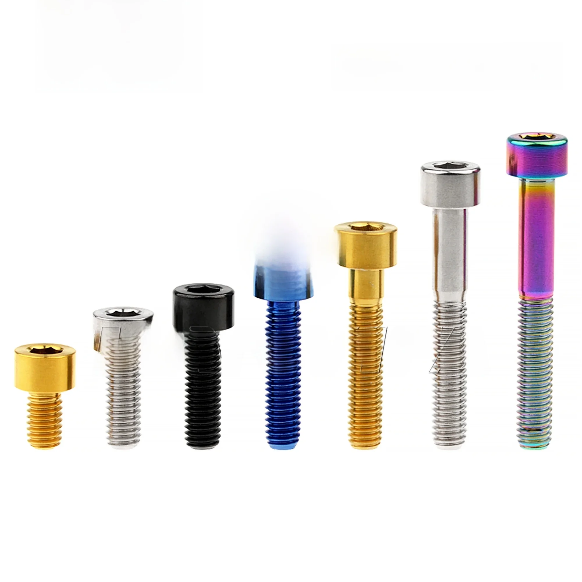 AliExpress Wanyifa M5 Titanium Bolt 10 12 16 18 20 23 25 30 35 40 45 50 55 60mm Hex Head Screws for Bicycle Seatpost Brake 4/10pcs