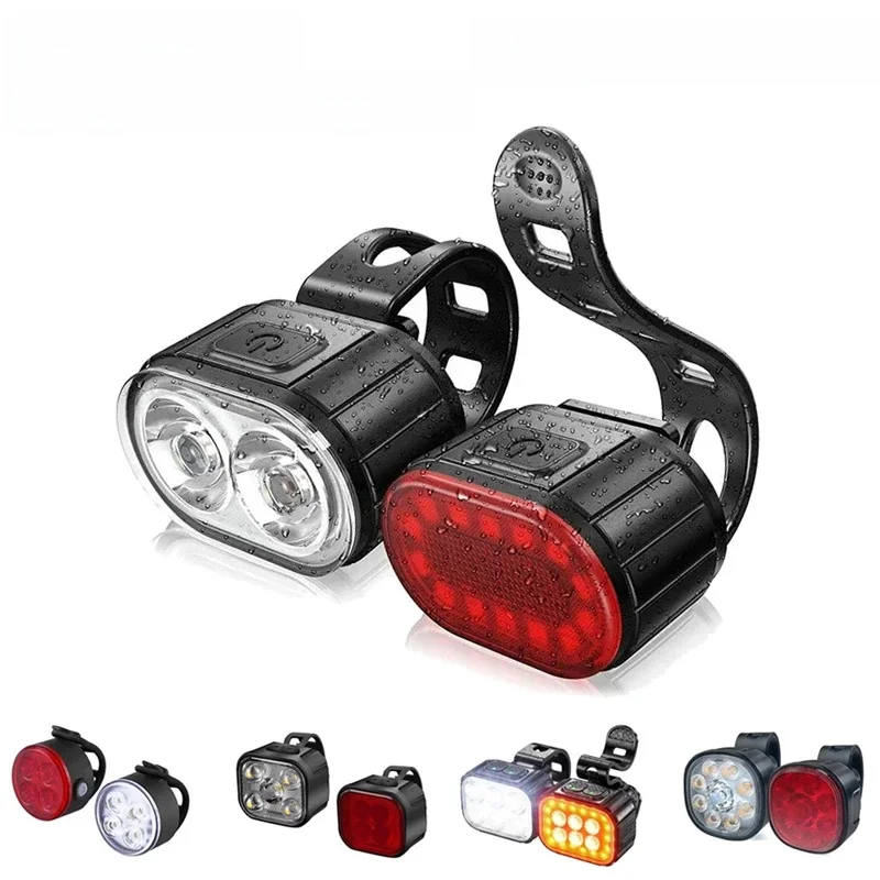 AliExpress BUCKLOS Bike Light Set Front and Rear Lights Led Bicycle Lamp USB Rechargeable Cycling Flashlight for Road MTB Bicycle Lantern