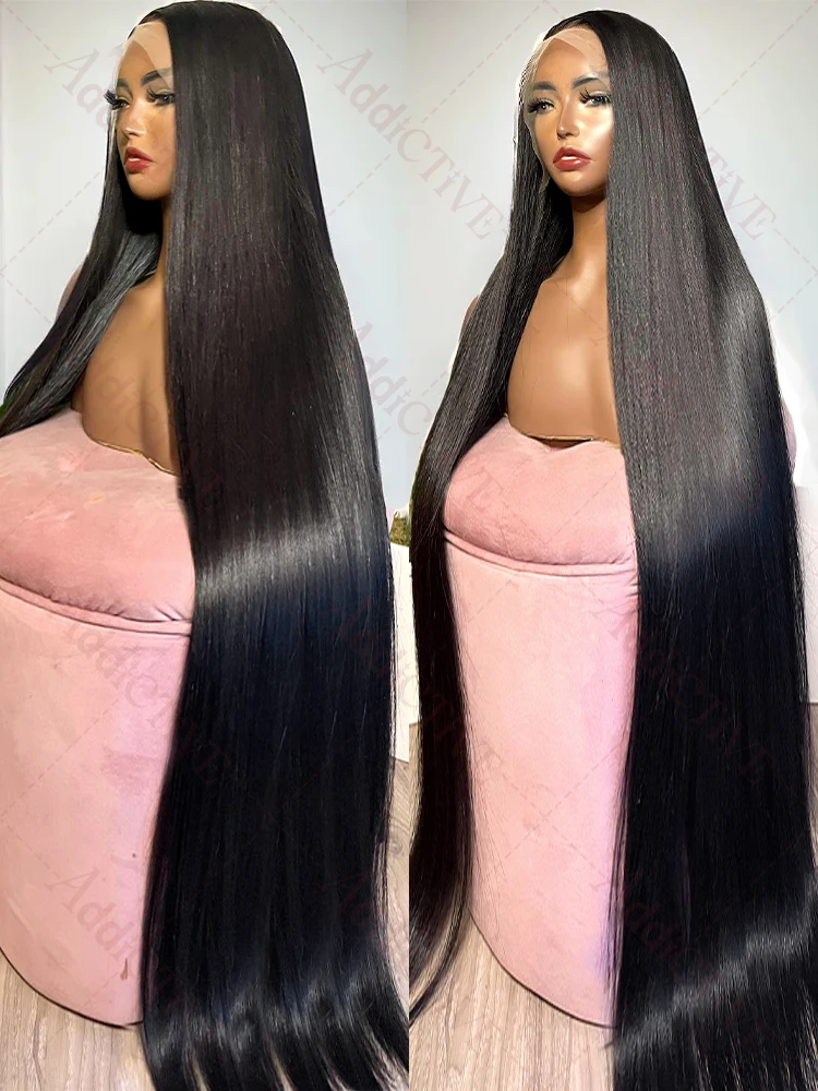 220% HD Bone Straight 13x6 Lace Front Human Hair Wigs 30 40 Inches Transparent 13x4 Lace Frontal Wig 5x5 Closure Remy Hair Wig