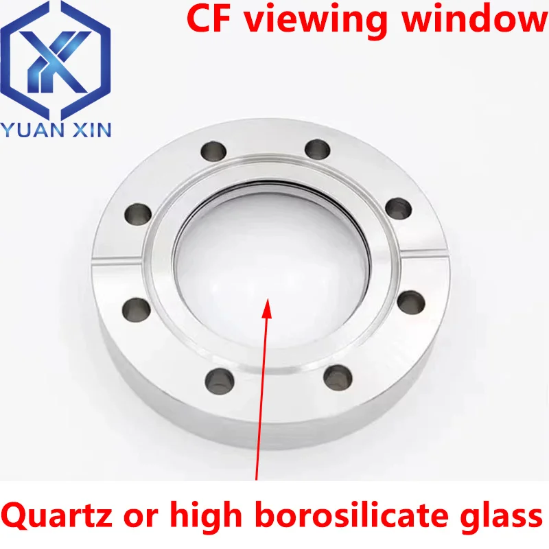 CF vacuum flange observation window quartz glass/high borosilicate glass observation port vacuum observation mirror