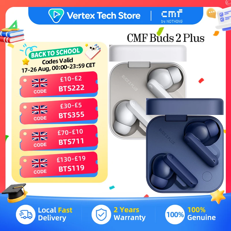 CMF Buds 2 Plus 12mm LCP Driver for Rich and Balanced Sound 50dB Hybrid ANC