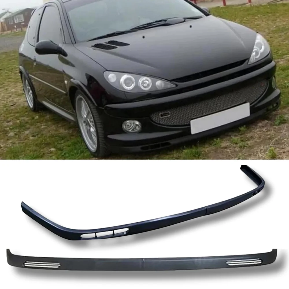 For Peugeot 206 2 Pcs Front Bumper Lip  Body Kit Car Accessories Spoiler Splitter Diffuser Sport Bumper Tuning Exterior Parts