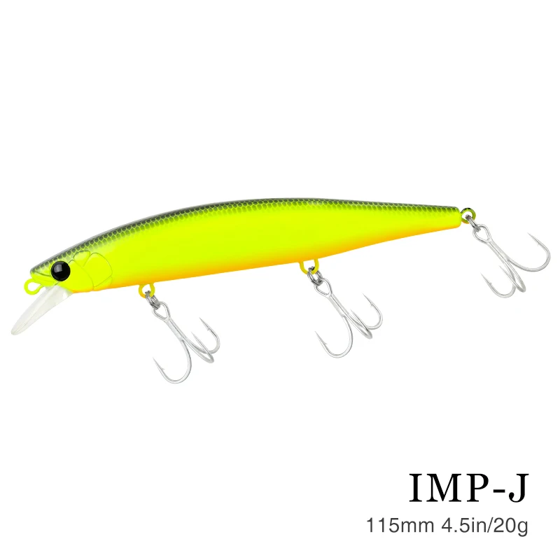 TSURINOYA 115S Sinking Minnow Angelköder IMP 4,53 Zoll 20 g Ultra Long Casting Salzwasser Künstlicher Harter Köder Bass Pike Jerkbait