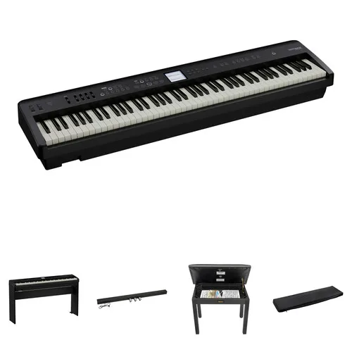 Free Shipping Roland FP-E50 88-Key Portable Digital Piano Kit with Custom Stand, 3-Pedal Unit, Bench, and Cover