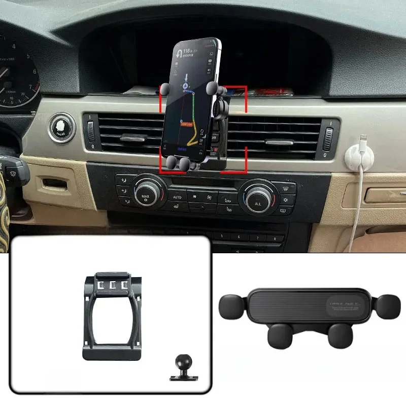 Support et Base de téléphone de voiture par gravité pour BMW E90 série 3 2005 – 2012, support de Navigation rotatif horizontal, accessoires