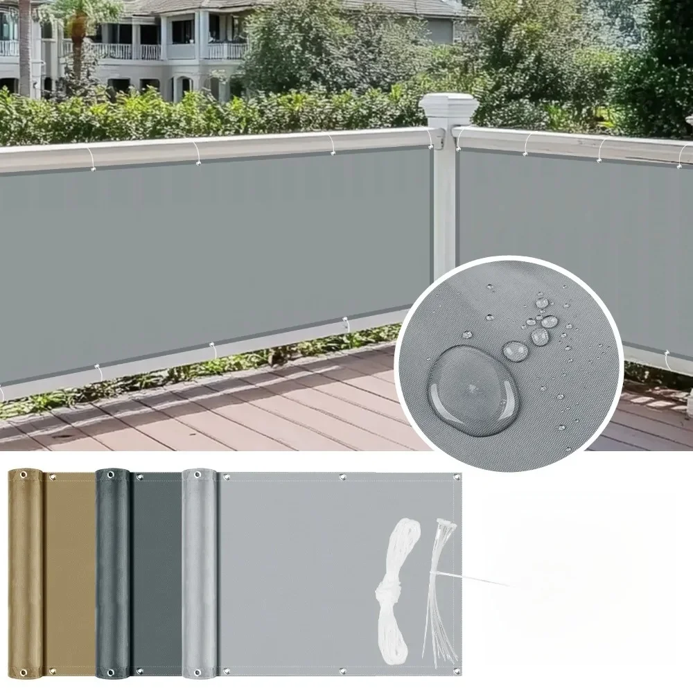 Balkon Privacyscherm Cover Hek Patio Waterdicht Schaduwdoek 95% UV-bescherming Schild Dek Schaduw Zeil Tuin Veranda Zwembad Decor - afbeelding 2