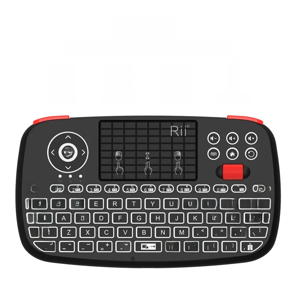 Rii i4 Mini bezprzewodowa klawiatura Bluetooth z touchpadem 2,4 GHz podświetlana mysz pilot do Windows Android TV Box Smart TV — zdjęcie 2