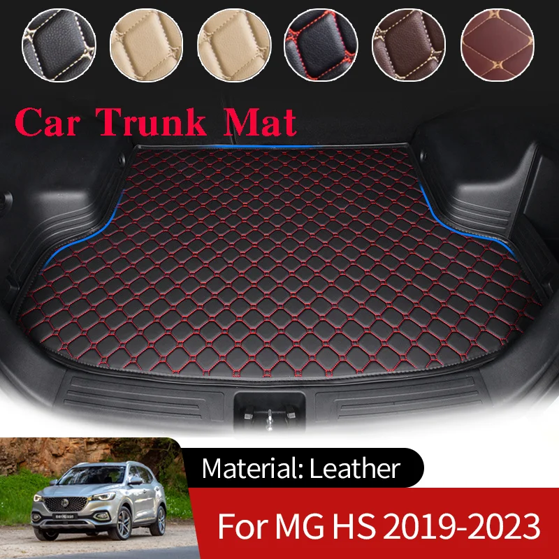 

for MG HS EHS AS23 2019~2023 2022 Leather Car Boot Liner Cargo Rear Trunk Mats Luggage FLoor Tray Waterproof Carpets Accessories