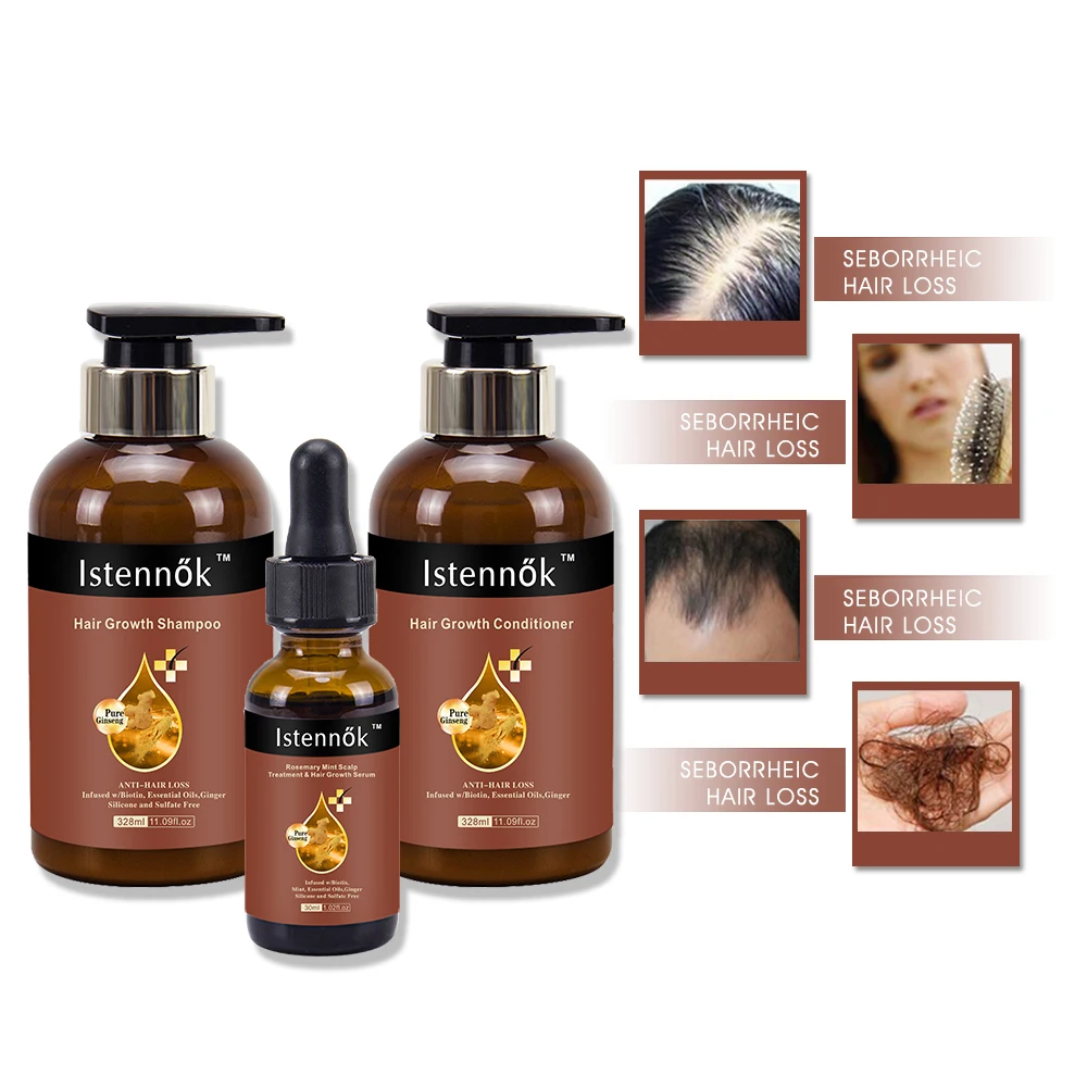 2023 Professional Hair Growth Products Shampoo And Conditioner Serum For Women Men Ginger Hair Regrowth Set Anti Hair Loss