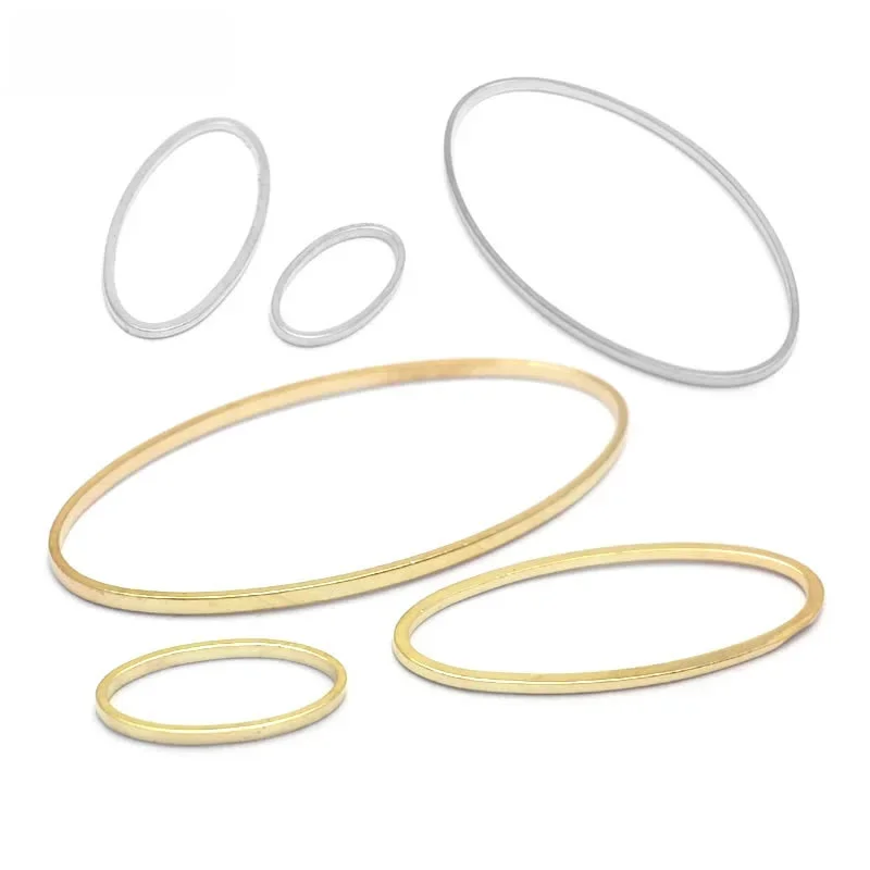 50 sztuk 16x8mm 25x10mm 30x15mm 40x20mm mosiądz owalny kształt zamknięte pierścienie łączyć pierścienie Diy komponenty do biżuterii kolczyki akcesoria — zdjęcie 2