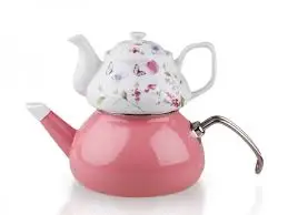 

White Teapot with Colorful Flowers