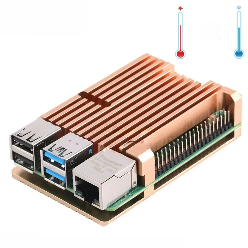 Raspberry Pi 4 pasywny pancerz chłodzący aluminiowa obudowa, Raspberry Pi 4 Model B Auto chłodzenie metalowa obudowa z radiatorem do Pi4 4B — zdjęcie produktu 7