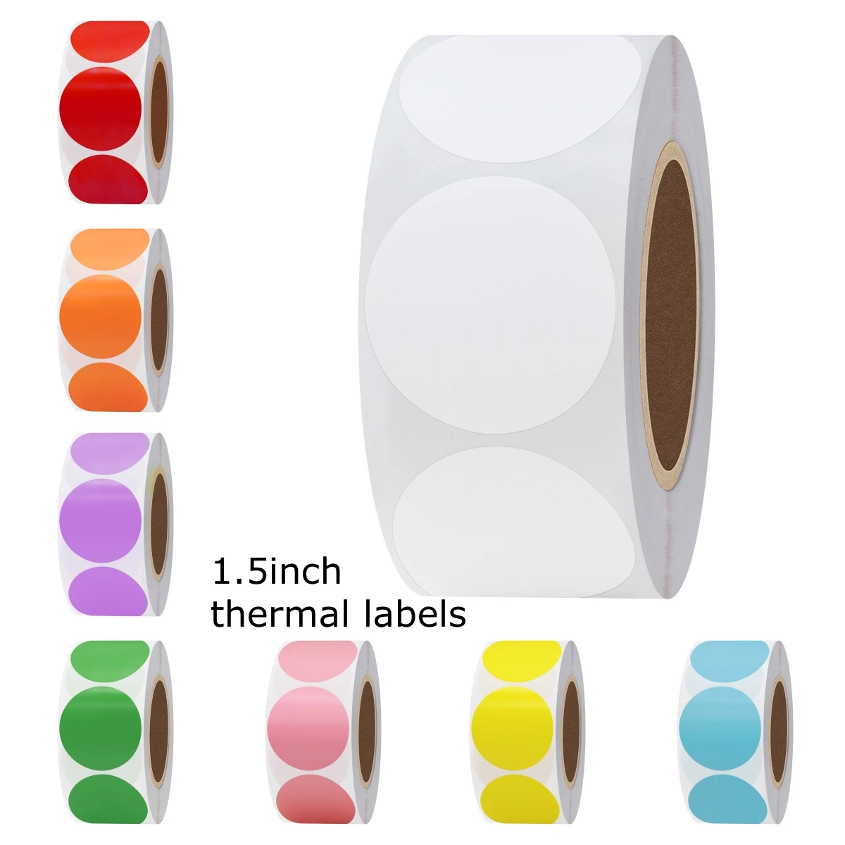 Hybsk 500 шт. 1,5 дюймов круглые цветные прямые термонаклейки, этикетки для доставки бирки с именем, дизайн логотипа «сделай сам», QR-код, инвентарь