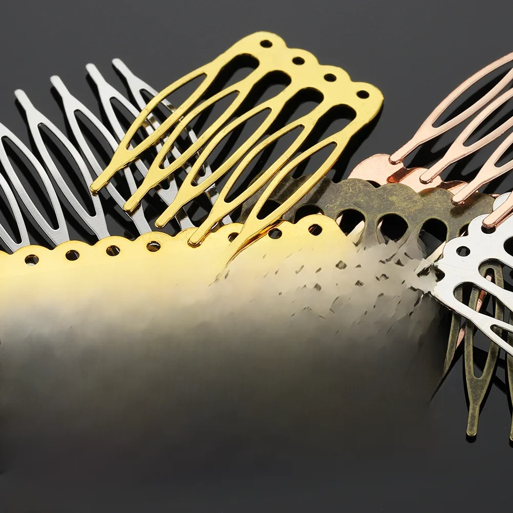 Peigne à cheveux en métal pour la fabrication de bijoux, bricolage, 10 pièces