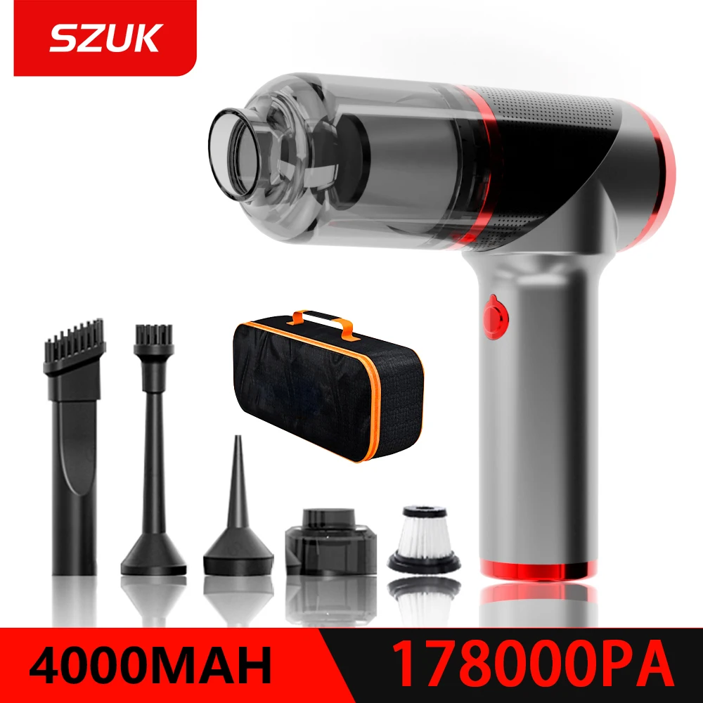 SZUK 178000PA Car Vacuum Cleaner Mini Portable Handheld  Vacuum Cleaner Cordless Strong Suction Car Cleaner Home Appliance