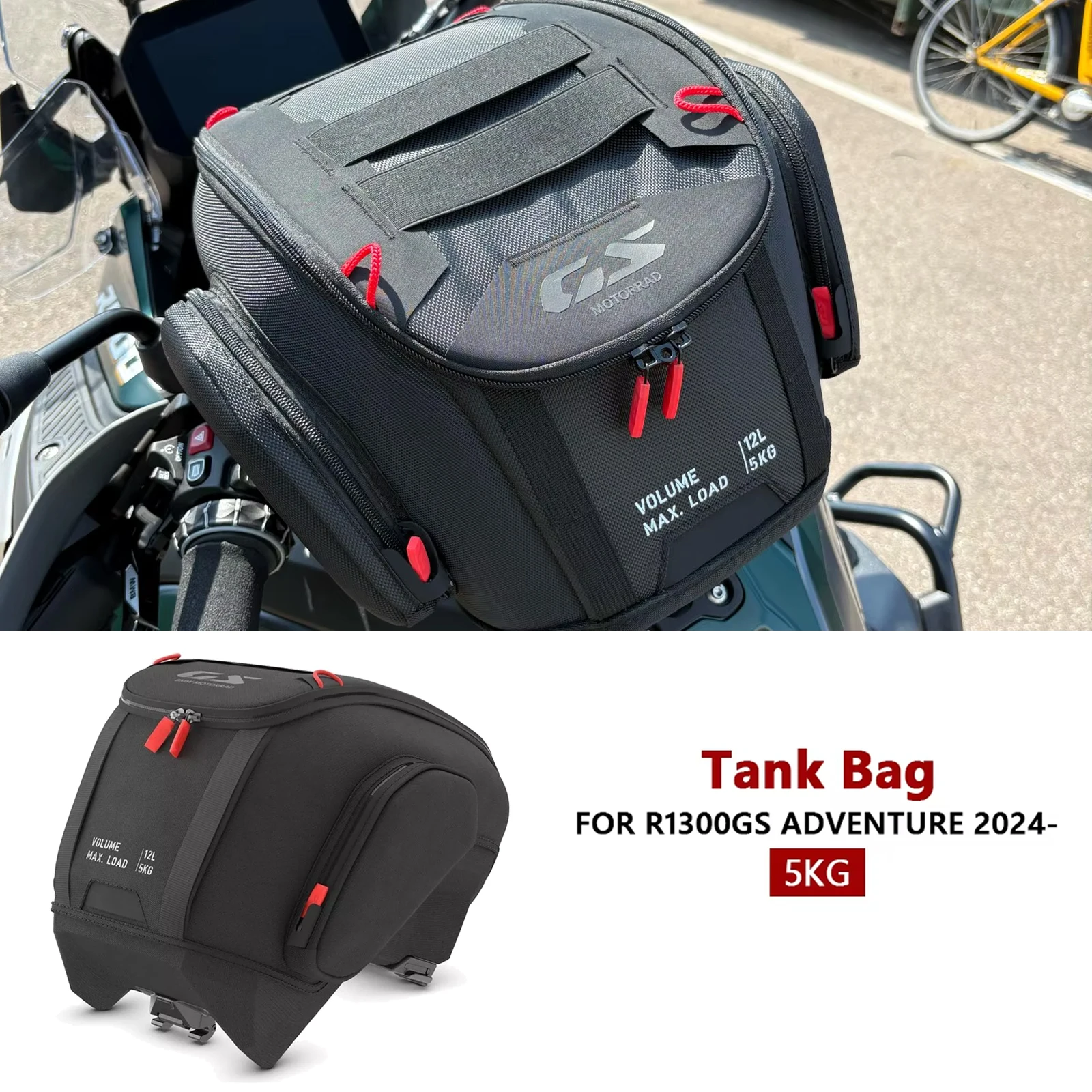 

For Motorcycle Fuel Tank Bag 12L Tool Backpack Portable R 1300 GS Adventure 2024 2025 R1300GSA Storage Package Bags Waterproof