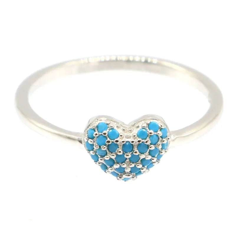 

Buy 4 Get 1 Free 8x6mm Heart Shape 1.6g Blue Turquoise White Sapphire Gift For Sister 925 Solid Sterling Silver Rings