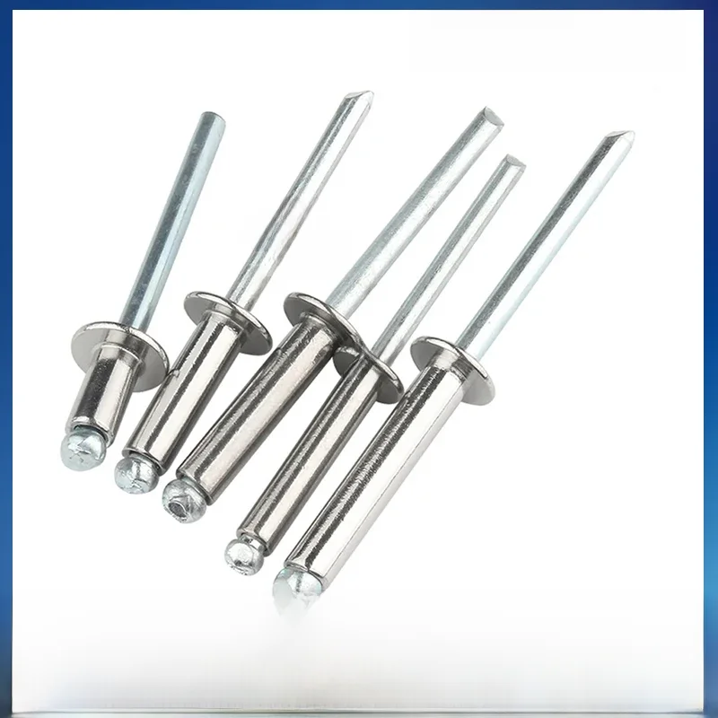 Rivets Pop en aluminium M2.4 M3.2 M4 M4.8 M5 M6, tête de dôme, Rivets aveugles, tige en acier, mandrin, Rivets d'échappement, clou de traction, 10 à 50 pièces