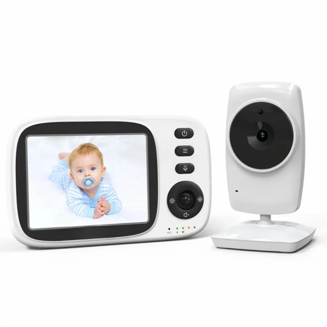 BabyStar 3,2-calowa bezprzewodowa niania wideo z kołysankami Automatyczny noktowizor Dwukierunkowy domofon Monitorowanie temperatury Opiekunka do dziecka — zdjęcie 2