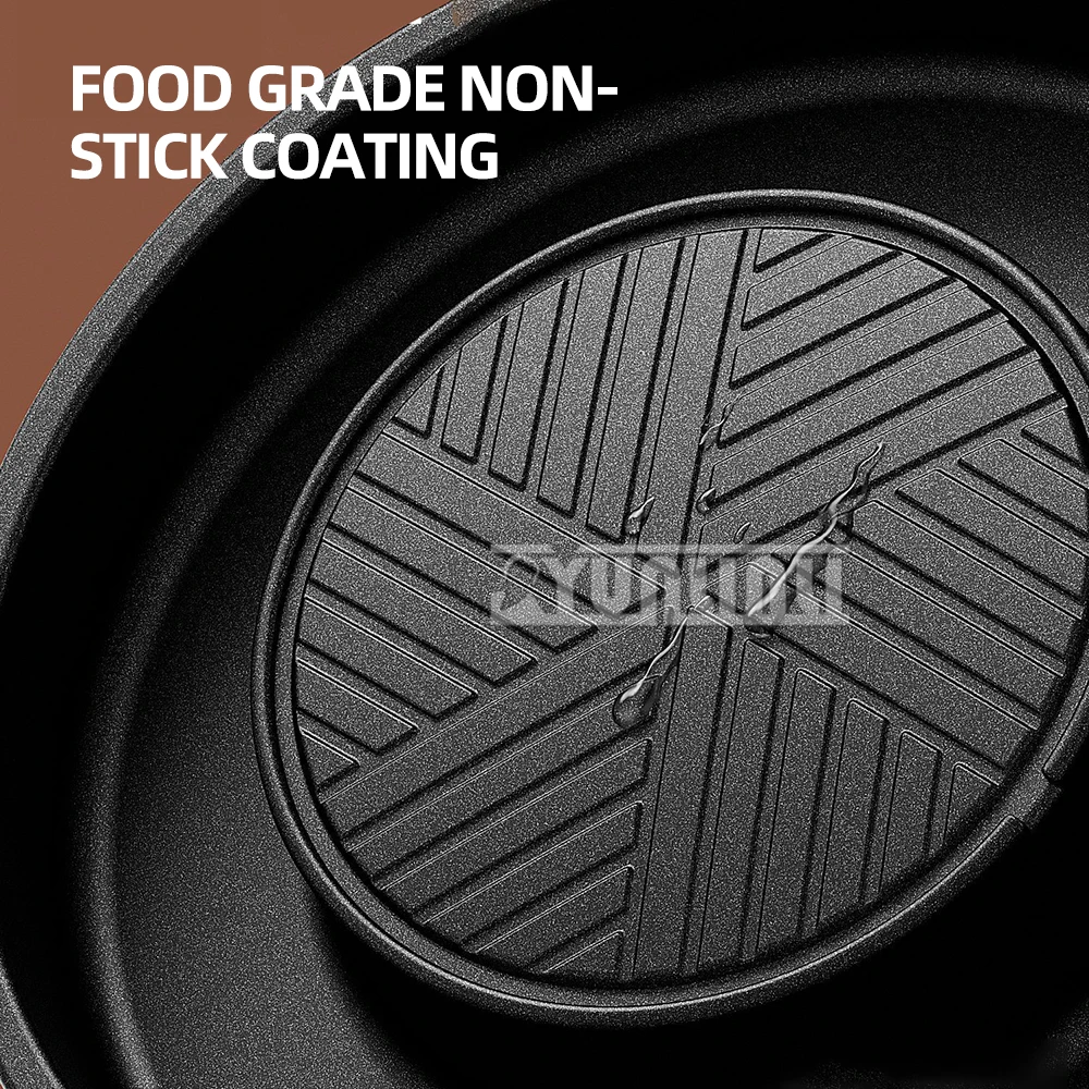 เตาบาร์บีคิวทรงกลมแบบพกพาอุปกรณ์บาร์บีคิวสำหรับใช้ในบ้านในร่ม