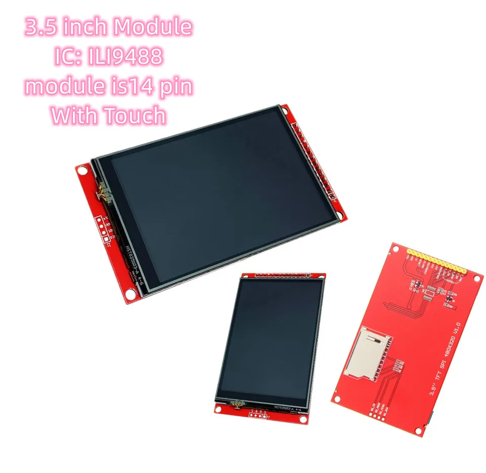 3,5″ TFT-LCD-Modul – 480x320, ILI9488, 4-Draht-SPI, 3,3–5V, Mit SD-Karten-Slot HD Display 3,5″ TFT-LCD-Modul – 480x320, ILI9488, 4-Draht-SPI, 3,3–5V, Mit SD-Karten-Slot HD Display