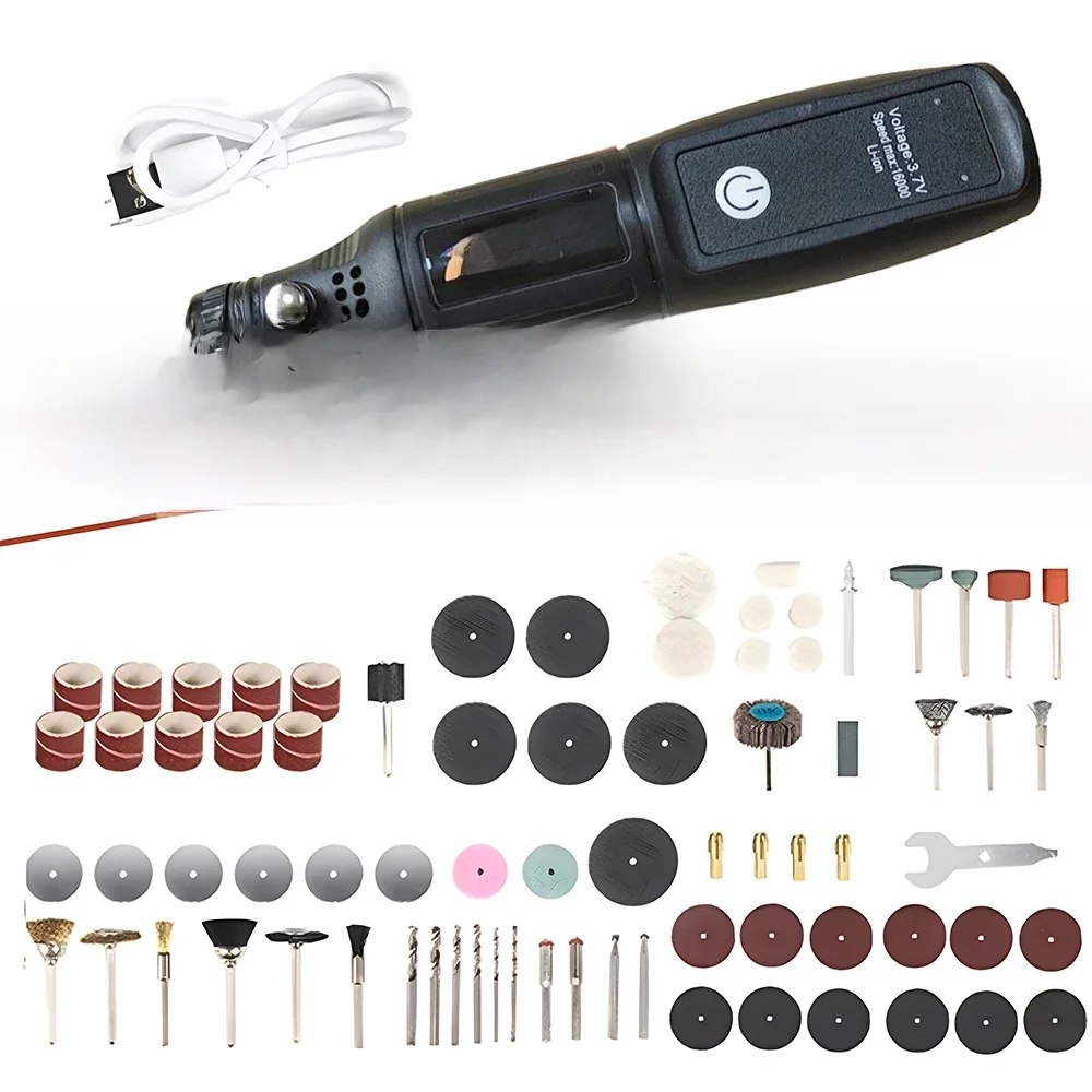 Mini Electric Drill 3.7V USB Cordless Rotary Tool Power Rotary Tools Woodworking Engraving Pen for Jewelry Metal Glass