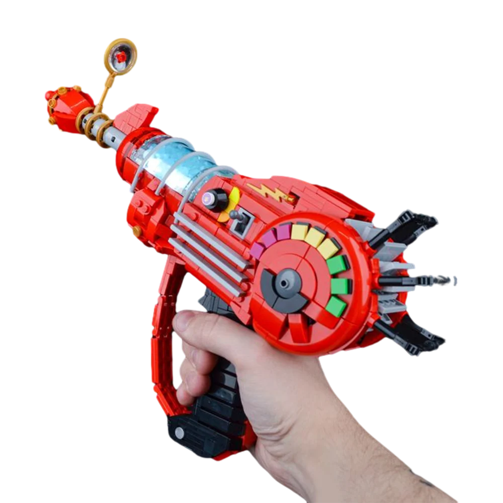 MOC Red Call of Duty Ray Gun Model Bricks DIY Game Weapon Ray-guns Building Blocks Kit Props Toys For Birthday Gifts