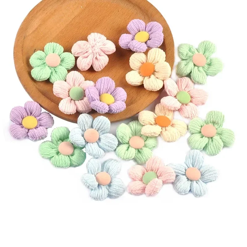 Patchs de vêtements à fleurs multicolores, appliques pour bricolage, pince à cheveux, accessoires de couture, artisanat fait main, décor de vêtement, C4020, 10 pièces, 43mm