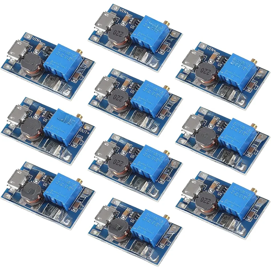 10 pièces MT3608 Module élévateur réglable régulateur de tension Micro USB type-c prise 2V-24V à 5V-28V 2A convertisseur Boost DC-DC élévateur
