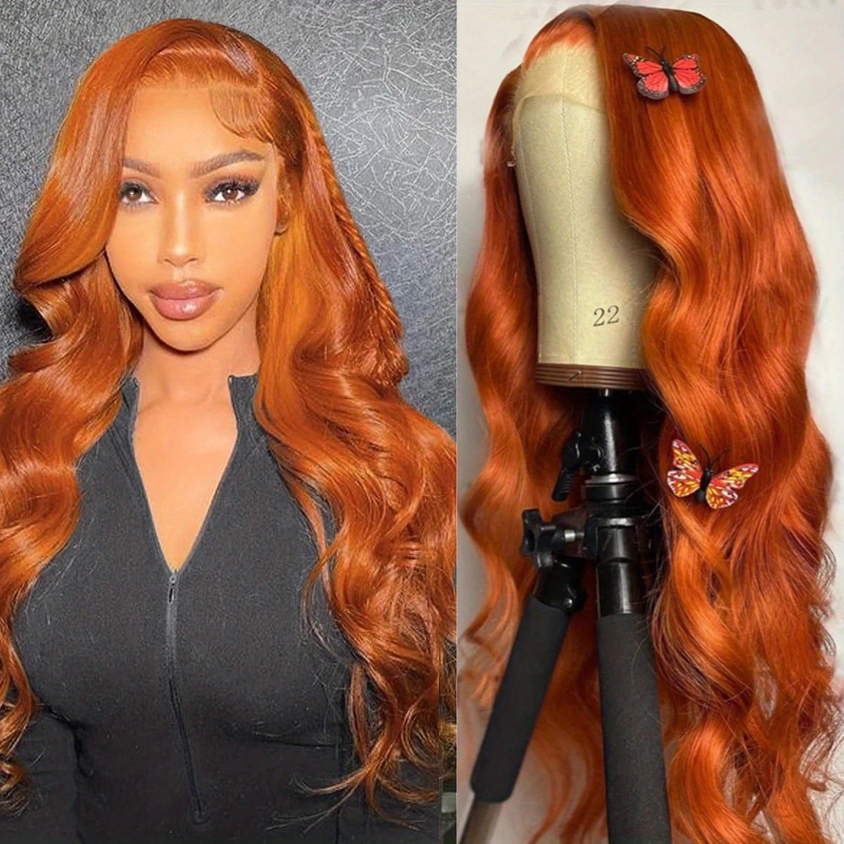 

Парики из человеческих волос Orange Ginger Lace Front, 100%, волнистые, 13x6 дюймов, HD, прозрачные, на сетке, фронтальные парики, бразильские парики для женщин, распродажа