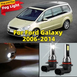 LED Front Fog Light Car Bulb Accessories 6000K Lamp For Ford Galaxy 2006 2007 2008 2009 2010 2011 2012 2013 2014