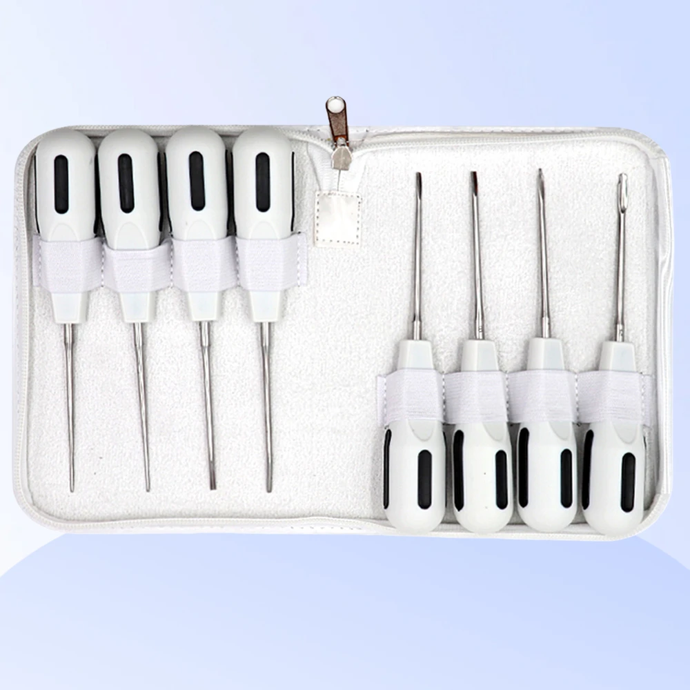 Kit Dental Extracting Apical Root Elevator Stainless Steel Surgical Luxating Lift Elevator Plastic Handle Dental Instruments