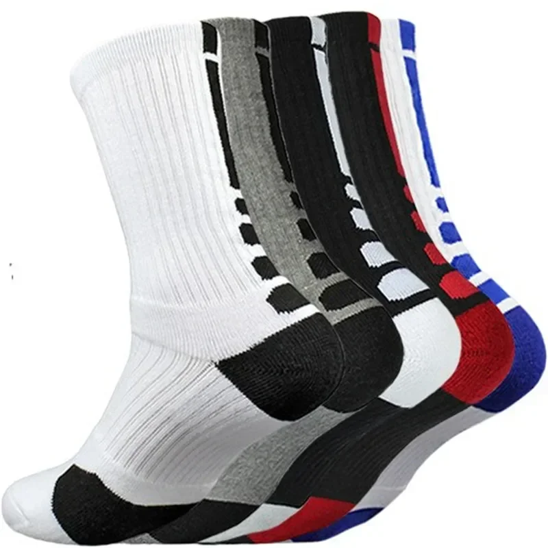 AliExpress NONE 5 Pairs Men Sports Socks Set With Damping Terry Basketball Cycling Running Hiking Tennis Sock Set Ski Women Cotton EU 39-45