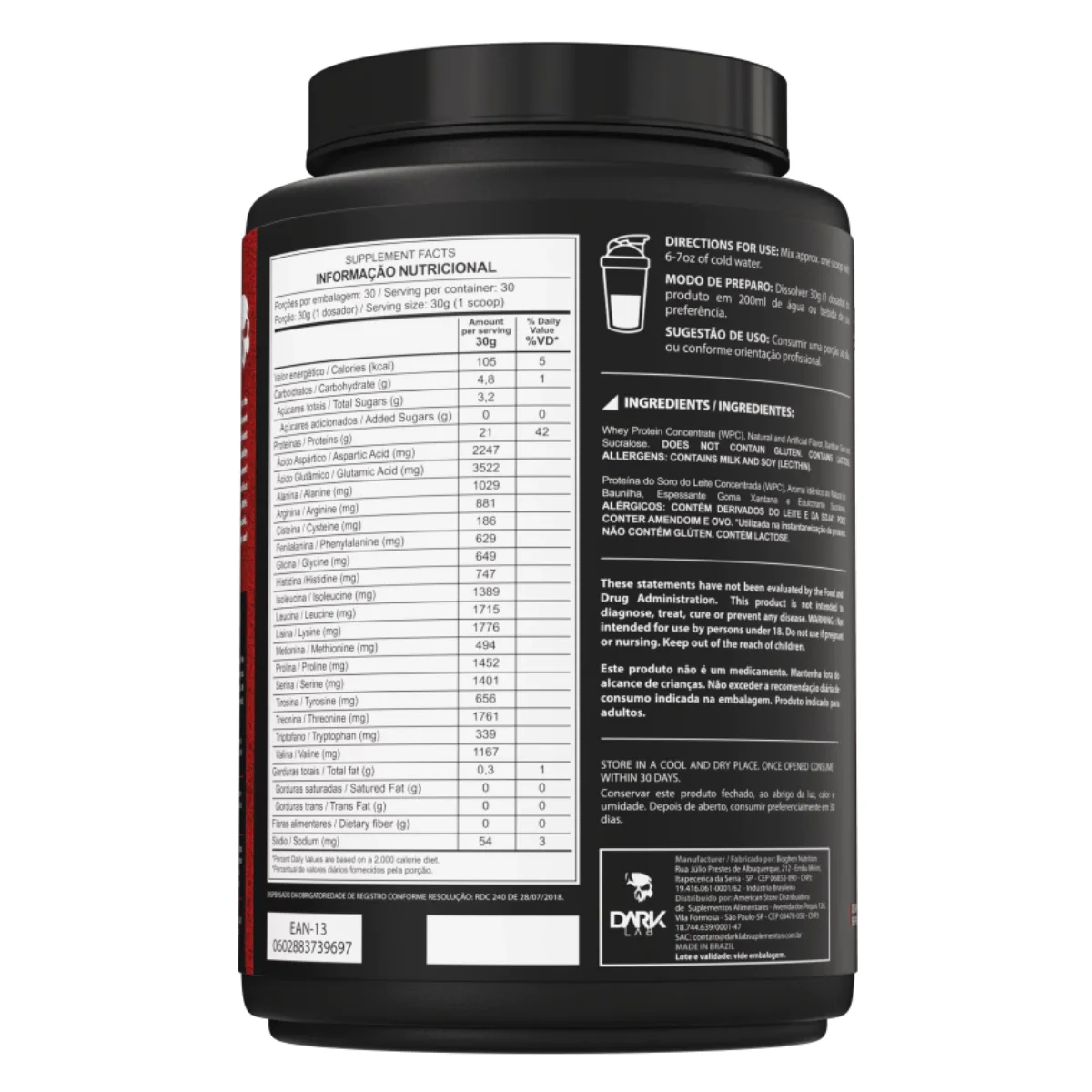 وعاء بروتين معمل غامق ، BCAA وglutamine ، بروتين مصل الحليب ، من من مصل الحليب المركز ، من من بروتين مصل الحليب المركز