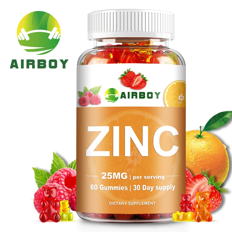 Zinc Gummies - Enhances Brain Function, Improves Mood and Memory, Antioxidant - 60 Gummies