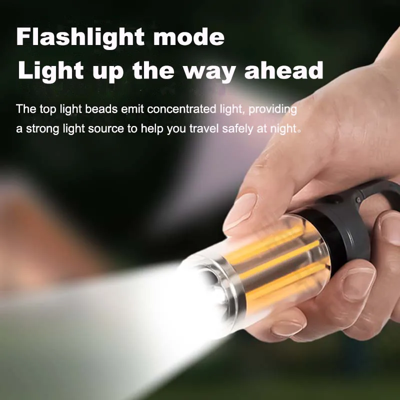 แบบพกพากลางแจ้ง Camping Light ไฟฉาย LED มัลติฟังก์ชั่น USB ชาร์จโคมไฟฉุกเฉินแขวนเต็นท์แขวนแสง