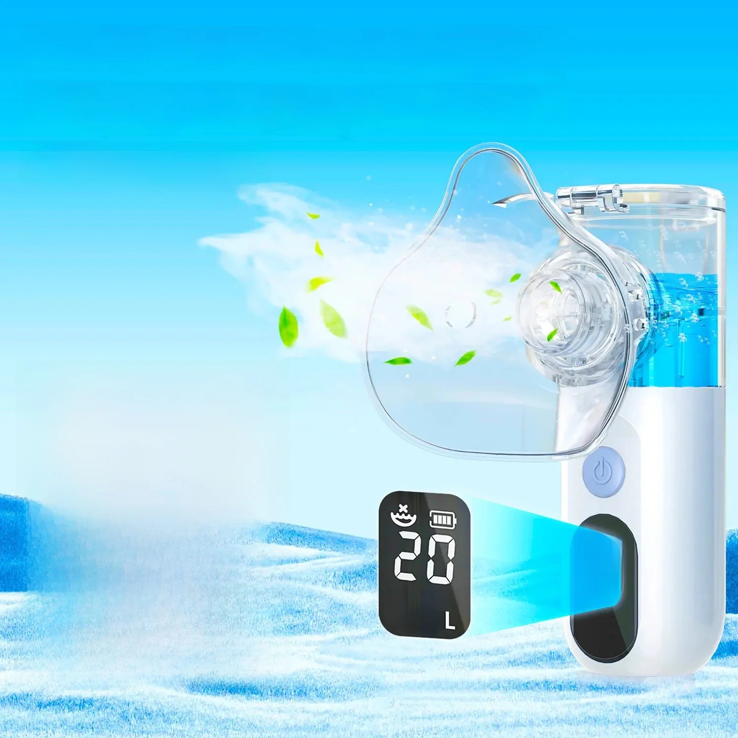 Fireurus nébuliseur Rechargeable affichage LED réglable médical silencieux inhalateur ultrasonique dispositif de vapeur Mobile adulte enfant médical