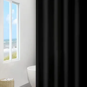 Wasserdichte Polyester -Duschvorhang, Monochrom, dicker Stoff, Duschvorhang, Schwarz, Monochrom 8 Hauptverkaufsbox Polyester Vorhang - №8
