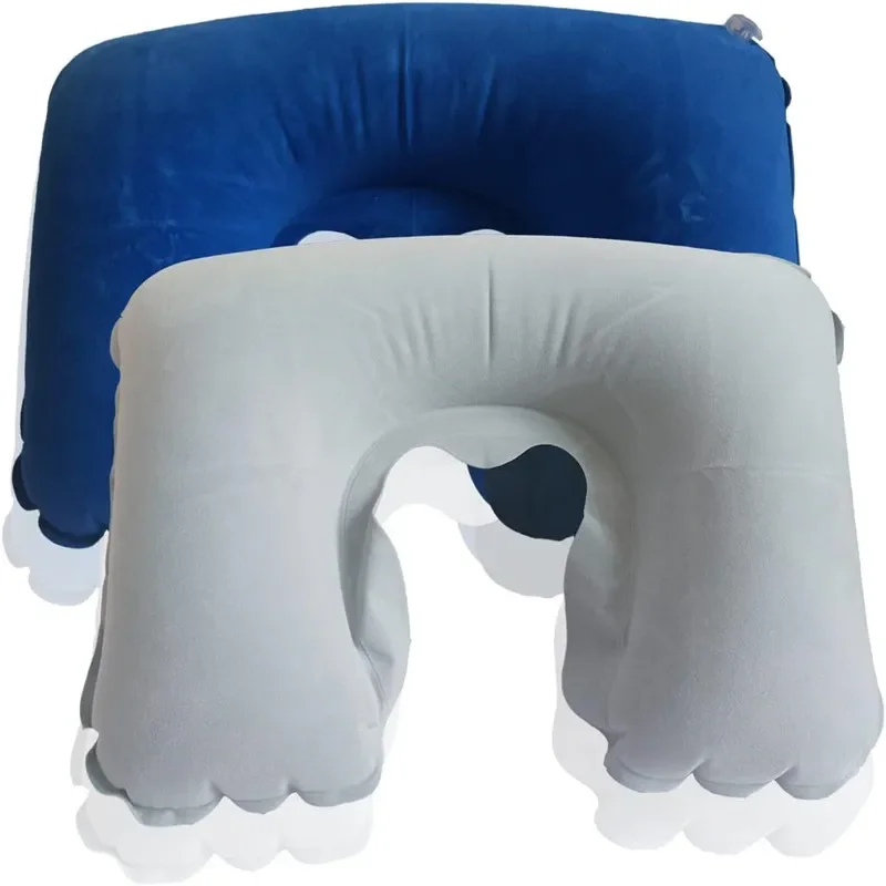 Przenośna nadmuchiwana poduszka podróżna w kształcie litery U Regulowana nadmuchiwana poduszka podróżna na szyję Poduszka powietrzna do samolotów podróżujących JAF059 — zdjęcie 2
